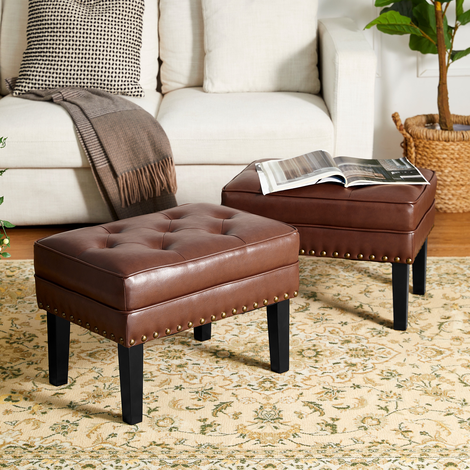 Faux Leather Foot Stool - Bed Bath & Beyond