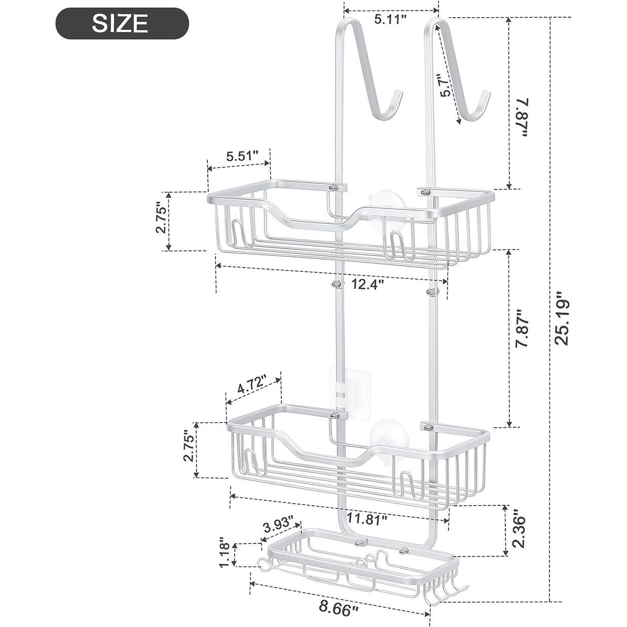 Shower Caddy with 4 Hooks On Sale Bed Bath & Beyond 38325064