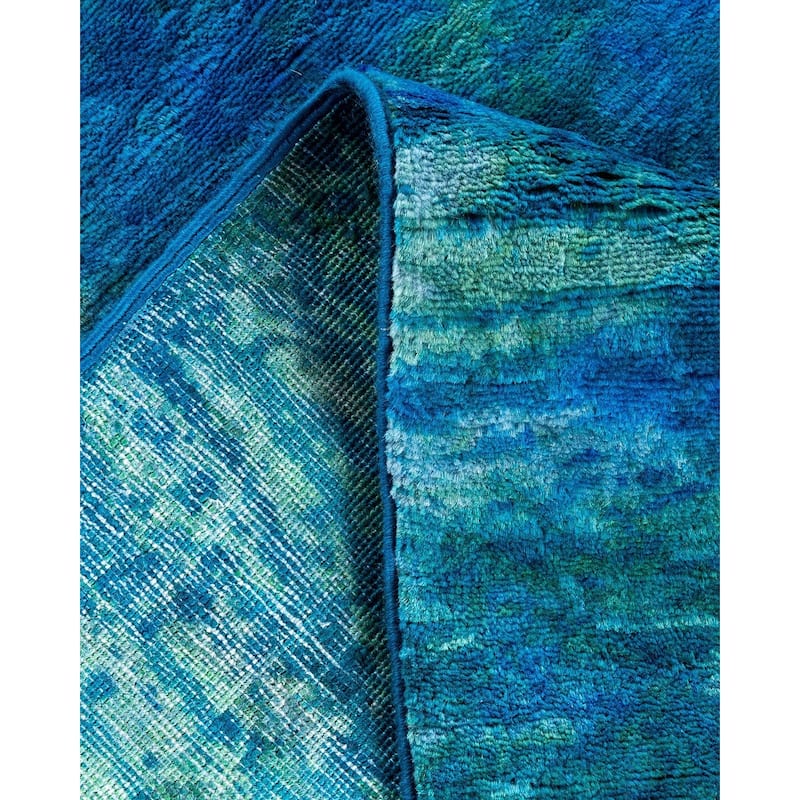 Vibrance, One-of-a-Kind Hand-Knotted Area Rug - Blue, 4' 4" x 10' 3" - 4' 4" x 10' 3"