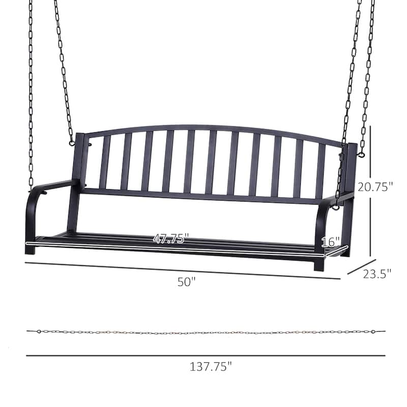 Outsunny 2 Person Front Porch Swing Patio Swing Bench