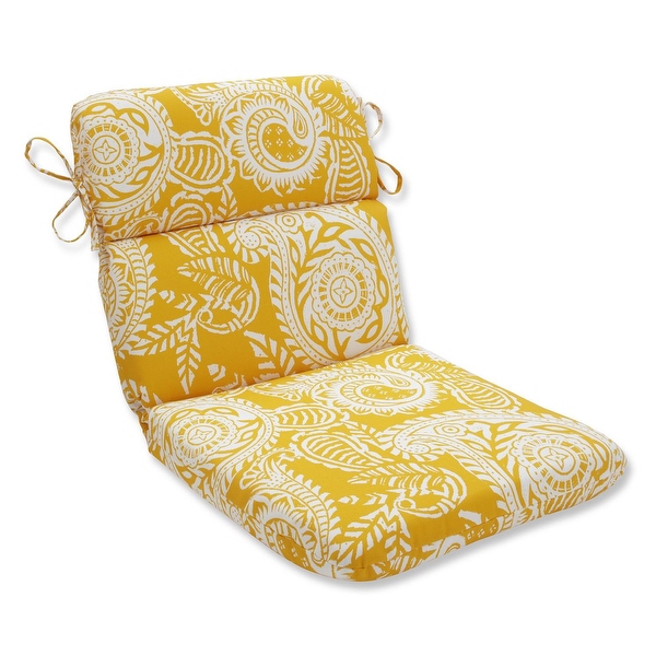 40.5 White Paisley Swirl and Mustard Yellow Outdoor Patio Rounded Chair Cushion Bed Bath Beyond 16608049