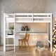 preview thumbnail 2 of 16, White Twin High Loft Bed with Safety Guardrail,Built-in desk,Ladder