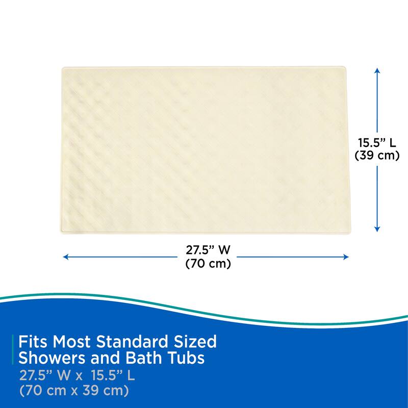 Kenney Rubber Bath, Shower, and Tub Mat, 15.5" W x 27.5" L