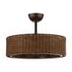 preview thumbnail 10 of 11, 24" 3-Blade 6-Light Woven Farmhouse Ceiling Fan with Light