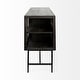 preview thumbnail 16 of 47, Arelius Light Brown w/ Black Metal Base 4 Door Glass Cabinet Sideboard - 70.0L x 18.0W x 32.0H