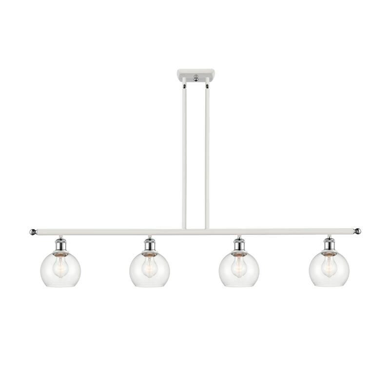 Innovations Lighting 516-4I-9-48 Athens Linear Athens 4 Light 48" Wide - White and Polished Chrome / Clear