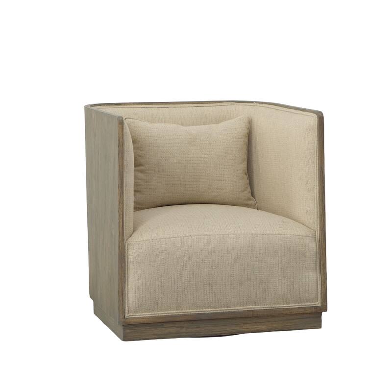 Wittman Upholstered Swivel Chair, Linen