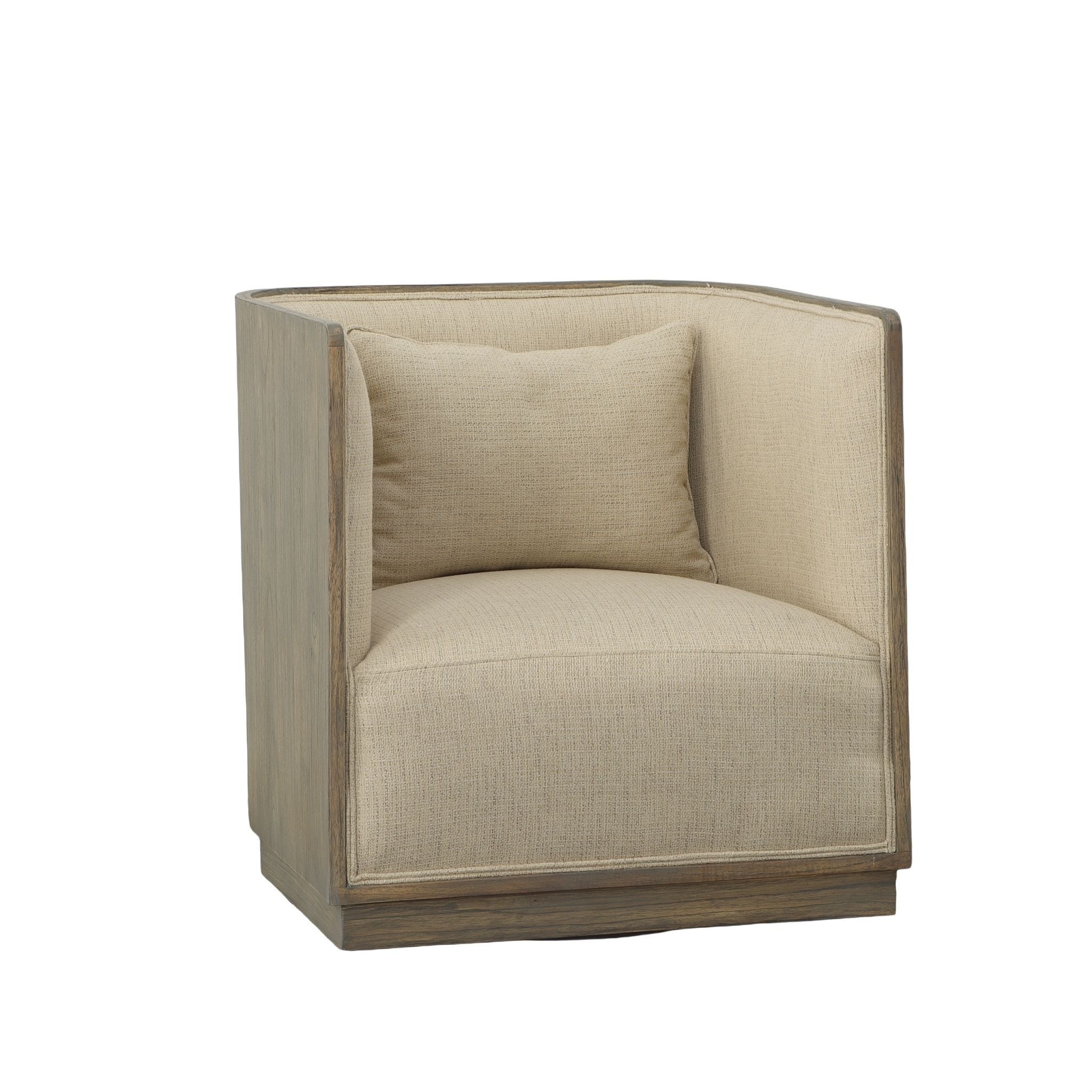 Wittman Upholstered Swivel Chair, Linen