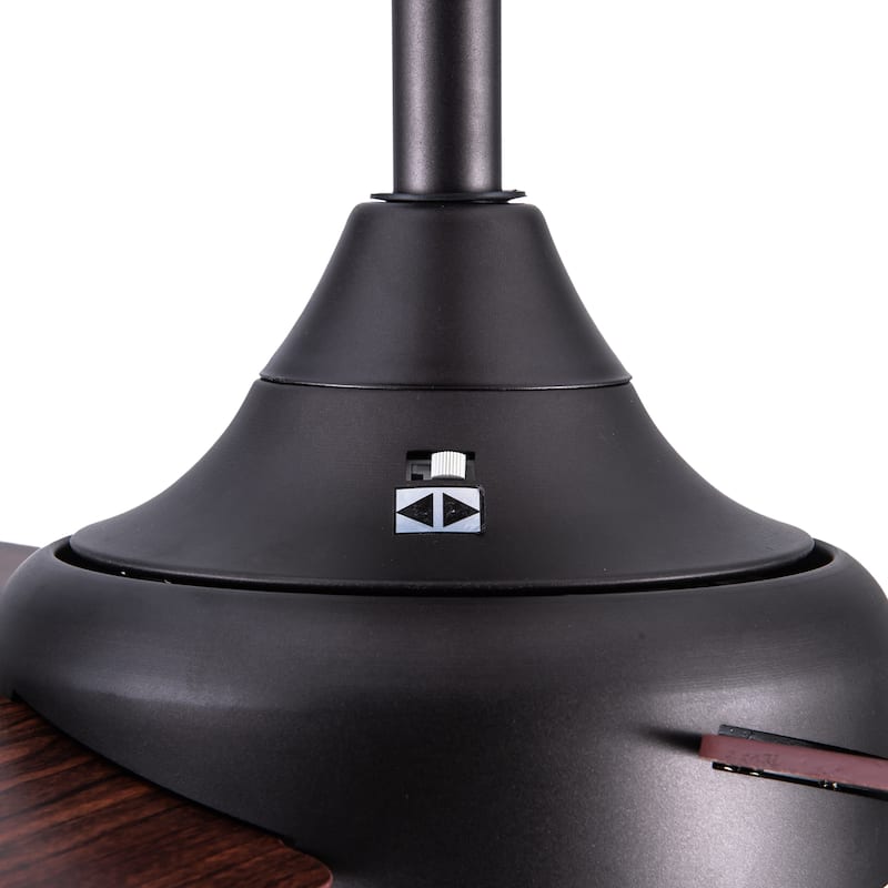 Aiden River of Goods Bronze and Mahogany Metal Remote-Controlled 42" Ceiling Fan - 42" x 42" x 11"/15.25"