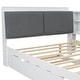 preview thumbnail 8 of 14, Full Size Wood Platform Bed with Trundle, Shelves and Storage Headboard, White