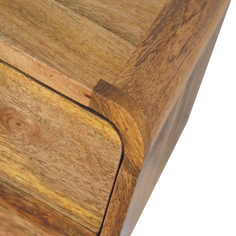 Artisan Furniture Solid Wood Mini Curve Oak-ish Floating Nightstand