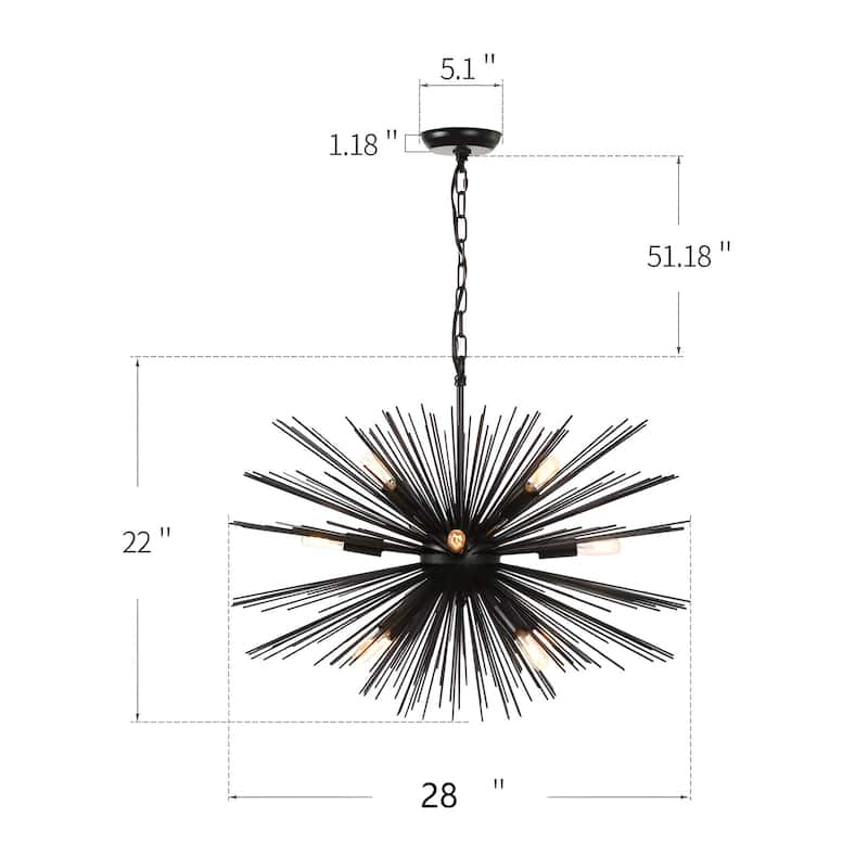 12 Light Astra Sputnik Sphere Satellite Pendant, Light Strade Dimmable Chandelier (28'' Wide)