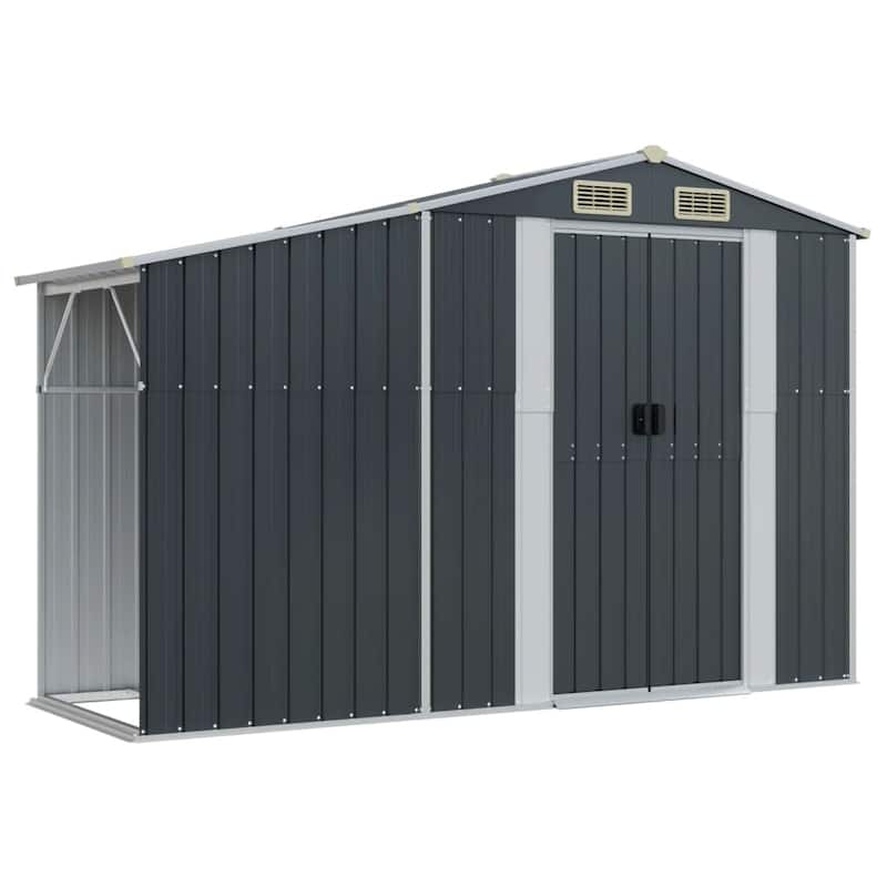 vidaXL Garden Shed Metal Outdoor Storage Tool Shed House Galvanized Steel