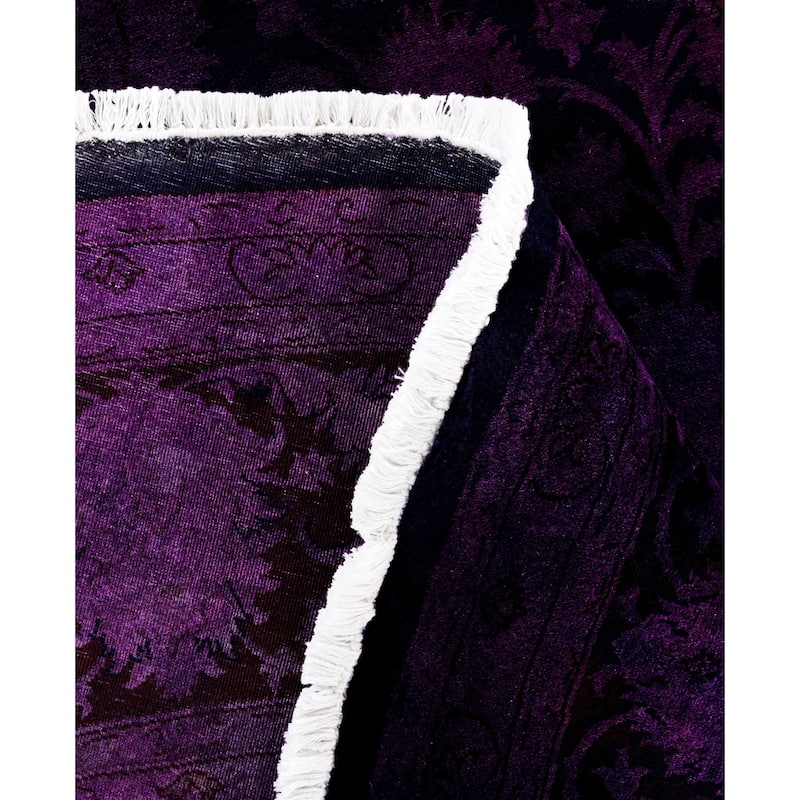 Overdyed One-of-a-Kind Hand-Knotted Area Rug - Purple - 8' 1" x 8' 2"