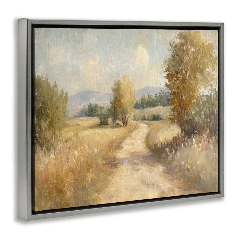 Stupell Gravel Road Landscape Framed Floater Canvas Wall Art Design By Petal Prints Design