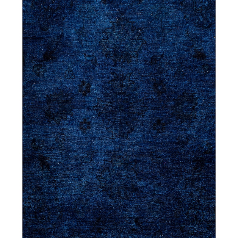 Overdyed One-of-a-Kind Hand-Knotted Area Rug - Navy - 3' 4" x 4' 10"