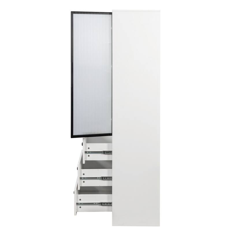 Elegant White Storage Cabinet - Modern & Spacious Organizer for Any Room