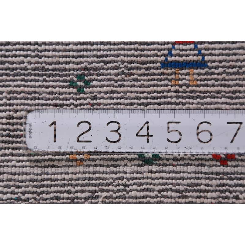 Hand Knotted Oriental 100% Wool Carpet Tribal Tribal Beige & Ivories Gabbeh Area Rug - 12' 2'' X 9' 4''