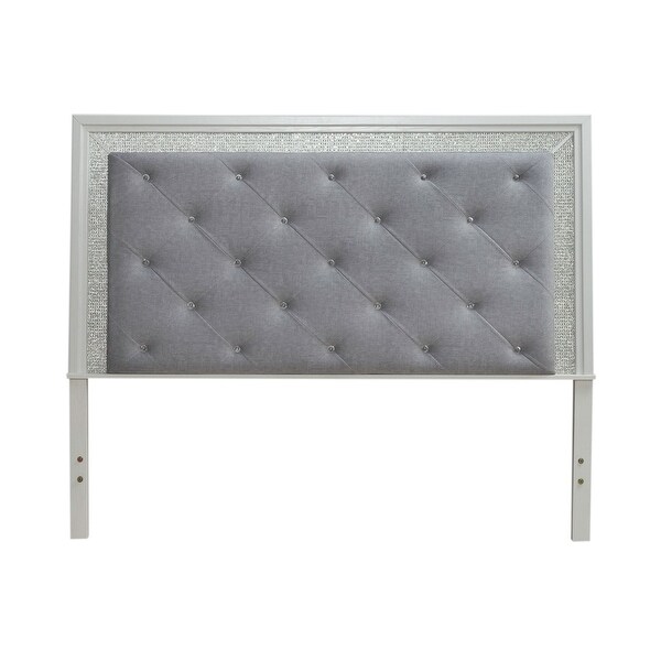 Reflections Pearl White Rhinestone Upholstered Panel Headboard with Lights King Queen Full Twin Bed Bath Beyond 40940290