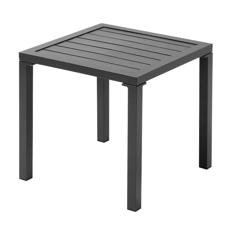 Outdoor Aluminum Chaise Lounge Chairs and Side Table, Sun Lounger with Adjustable Backrest