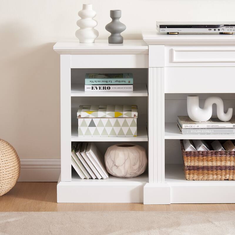 TV Stand with Spacious Storage Cabinets and Adjustable Shelves, Media Console for TVs up to 65", with Cable Management