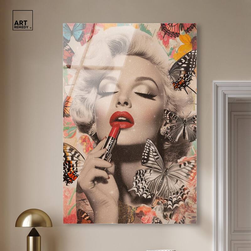 Iconic Lady Butterfly Collage Acrylic by Art Remedy, Ready to Hang