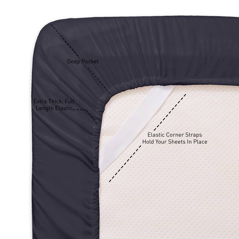 Sweet Home Collection 18"-24" Extra Deep Pocket, Double Brushed Microfiber Sheet Set