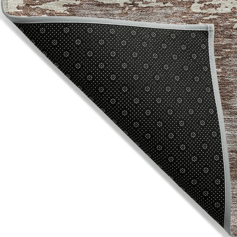 Machine Washable Indoor/ Outdoor Abstract Pixels Chantille Rug