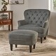 preview thumbnail 2 of 27, Tafton Tufted Club Chair with Ottoman by Christopher Knight Home Grey