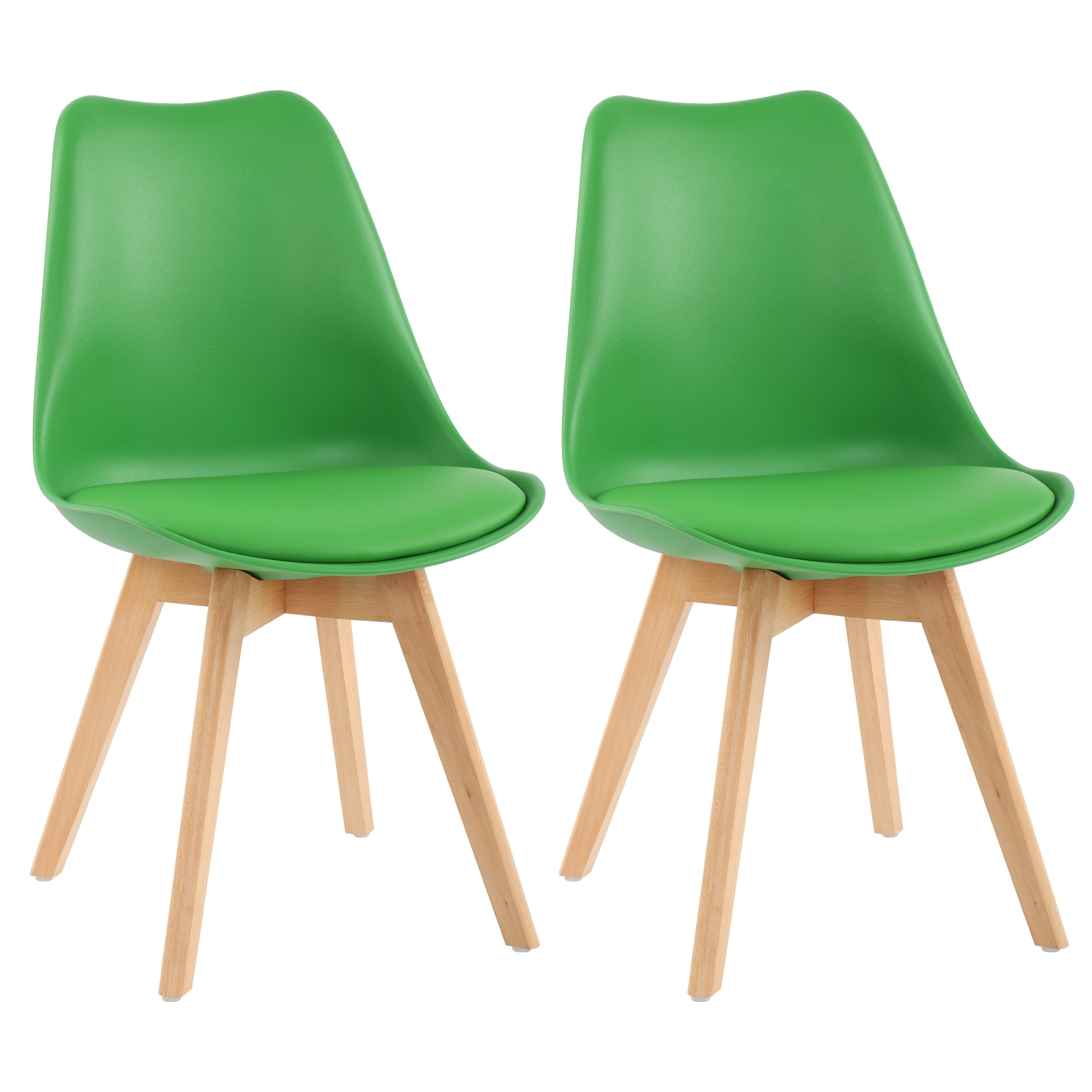 Mid-Century Modern Dining Chairs with Wood Legs and PU Leather Cushion for Living Room Bedroom,Kitchen,Study