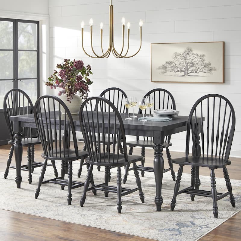 Lifestorey Clemence Farmhouse Dining Table with Turned Legs