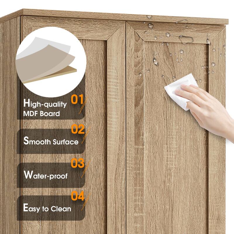 Storage Cabinet with Two Doors & Adjustable Shelf