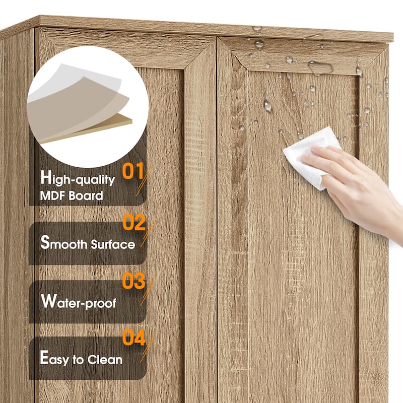 Versatile Storage Cabinet with Adjustable Shelves, Anti-Tipping Design and Spacious Interior for Bathroom, Diningroom and More