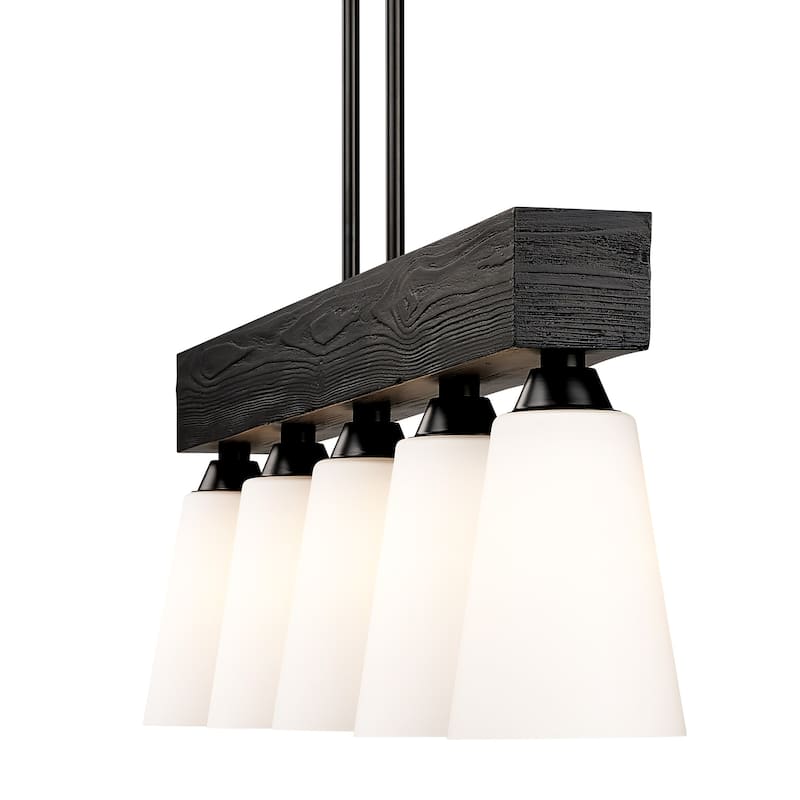 Wry Lighting Neela 5-light Island Light in Matte Black