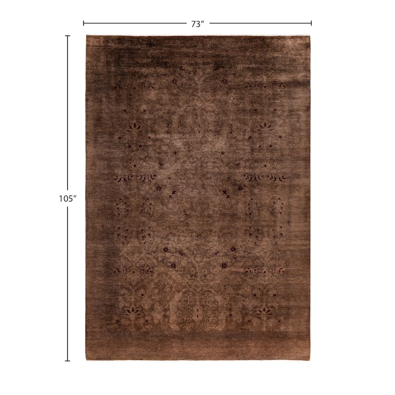 Overdyed One-of-a-Kind Hand-Knotted Area Rug - Brown - 6' 1" x 8' 9"