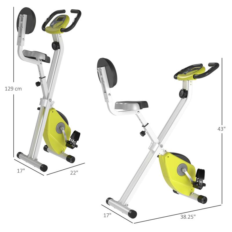 Soozier Folding Upright Training Stationary Indoor Bike with 8 Levels of Magnetic Resistance for Aerobic Exercise