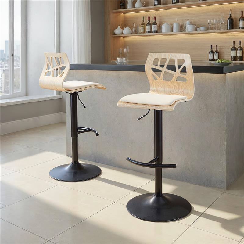 Carson Carrington Sala Adjustable Bar Stool with Rounded T Footrest (Set of 2)