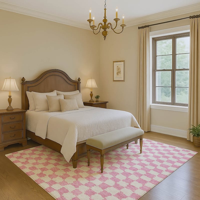 Premium Washable Super Soft Casual Checkered Mayfield Rug