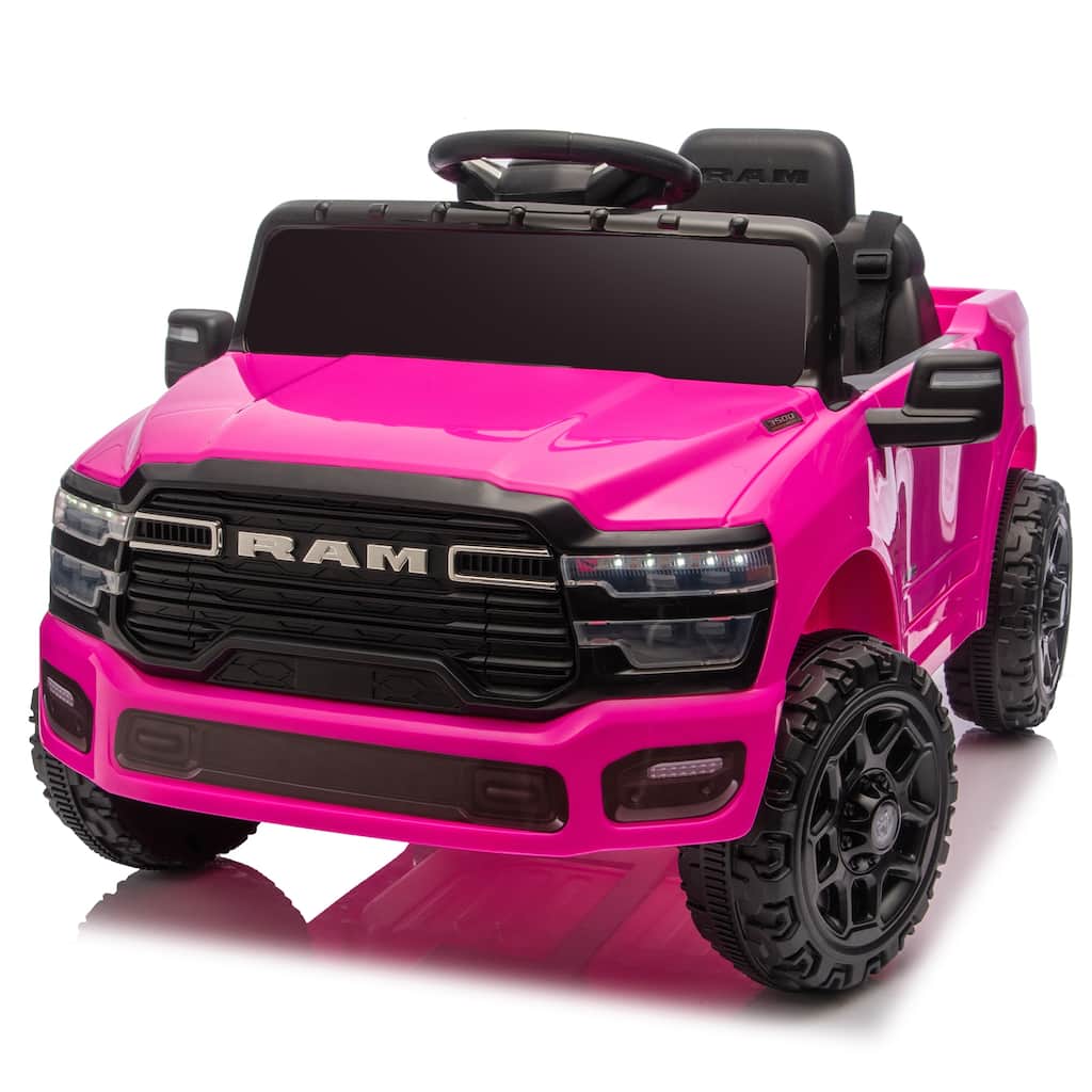 Stylish Kids Ride-On Truck with Remote Control, Pink Ride-On Car with Bluetooth Music & LED Headlights