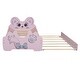 preview thumbnail 5 of 14, Cartoon Twin Wood Platform Kids Bed with Trundle and Cute Headboard for Bedroom, Pink