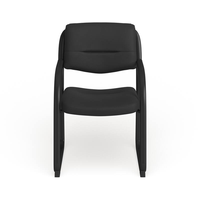 LeatherSoft Executive Reception Chair with Sled Base and Foam Padded Seat