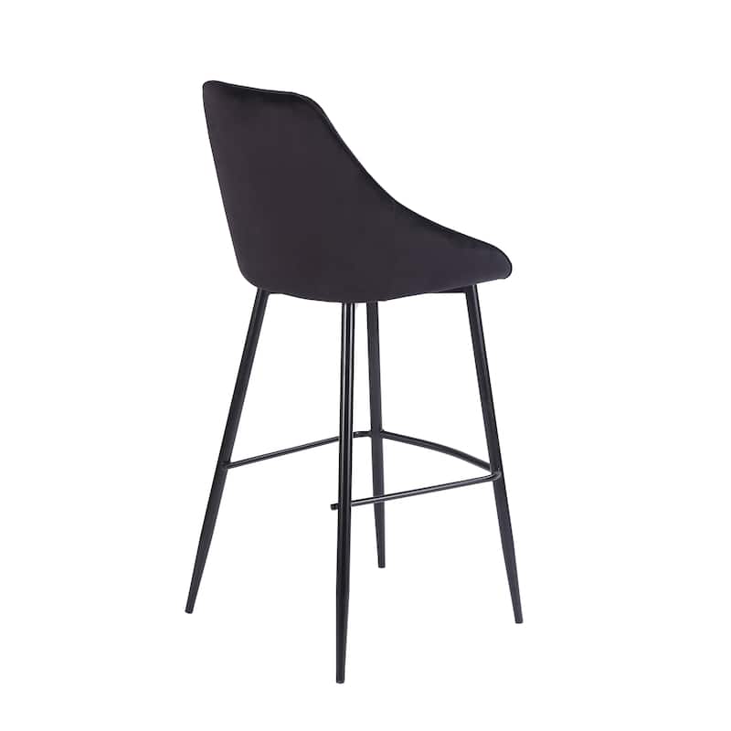 Porthos Home Ugo Bar Stools Set of 2, Velvet Upholstery, Iron Legs