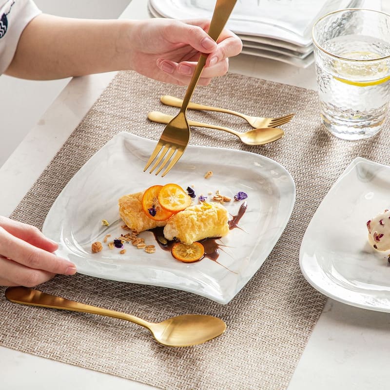 MALACASA Elvira Porcelain 6-Piece Dessert Plate Set