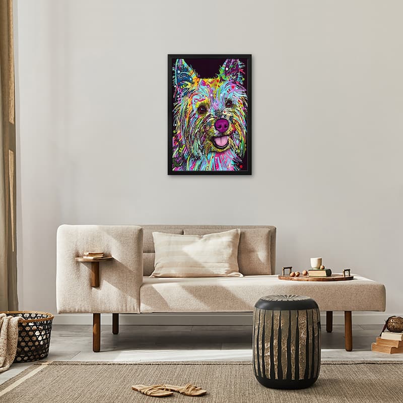 Yorkie Premium Framed Poster by Dean Russo