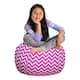 Kids Bean Bag Chair, Big Comfy Chair - Machine Washable Cover - 27 Inch Medium - Pattern Chevron Purple and White