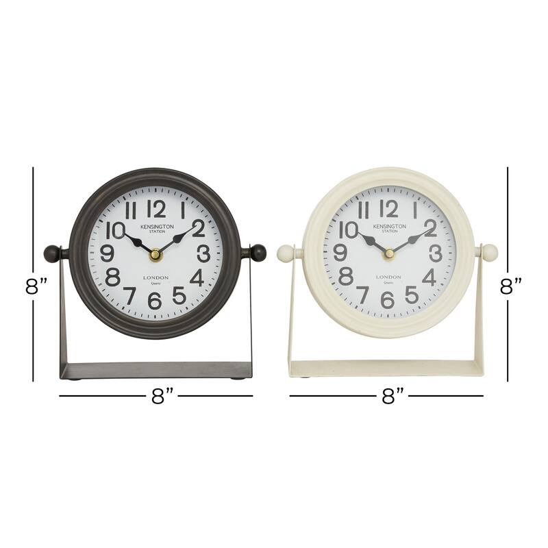 Multi Colored Metal Decorative Clock (Set of 2) - 8 x 2 x 8Round
