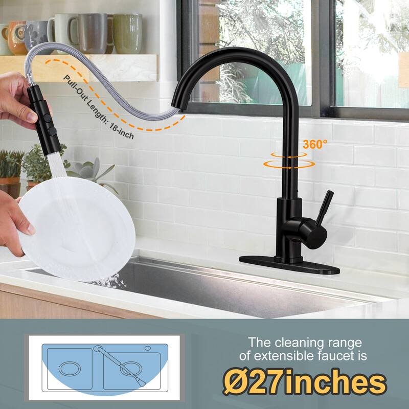WOWOW Three Spray Mode Pull-Down Kitchen Faucet