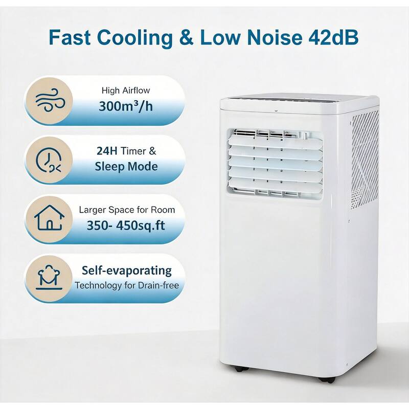 10000 BTU Portable Air Conditioners, with Cooling, Dehumidifier & Fan