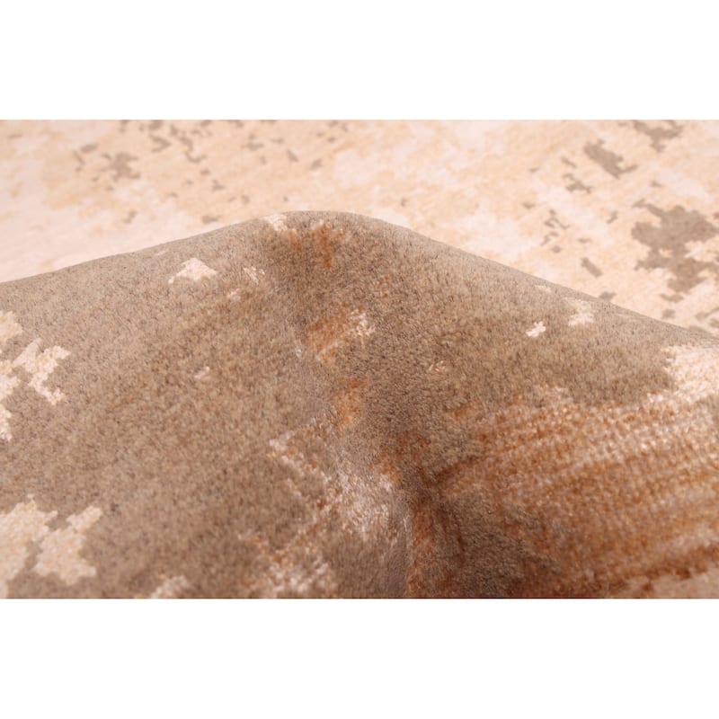 ECARPETGALLERY Hand-knotted Legacy Brown Silk, Wool Rug - 2'7 x 12'0