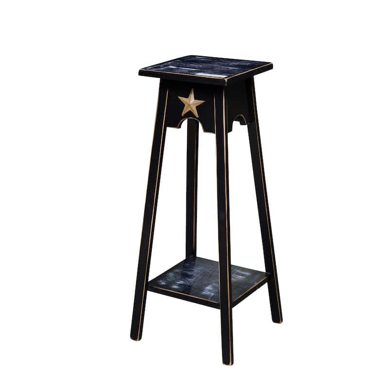 Country-Style Plant Stand with Rustic Star